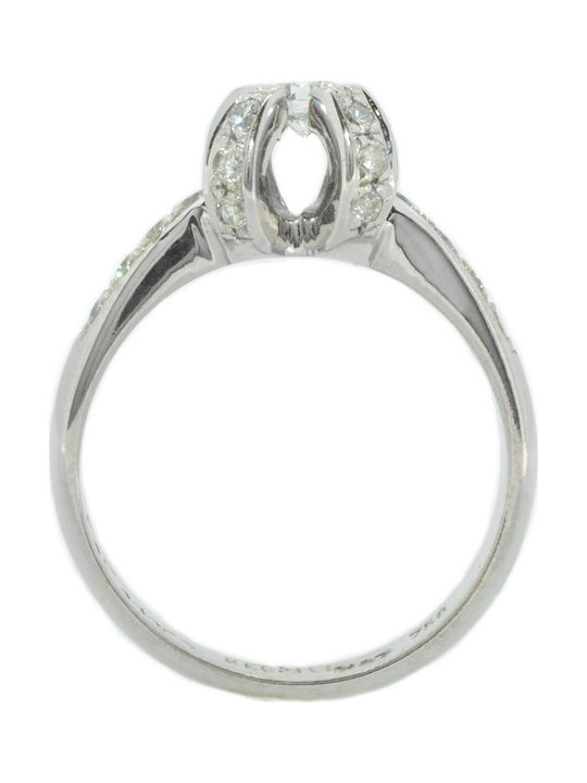 Fa Cad'oro Single Stone Ring of White Gold 18K with Diamond