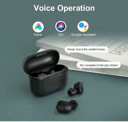 Haylou GT5 In-ear Bluetooth Handsfree Ακουστικά με Θήκη Φόρτισης Μαύρα