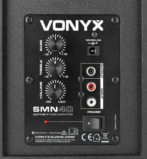 Vonyx SMN40B Studio Monitor Lautsprecher 4" 50W Paar Schwarze