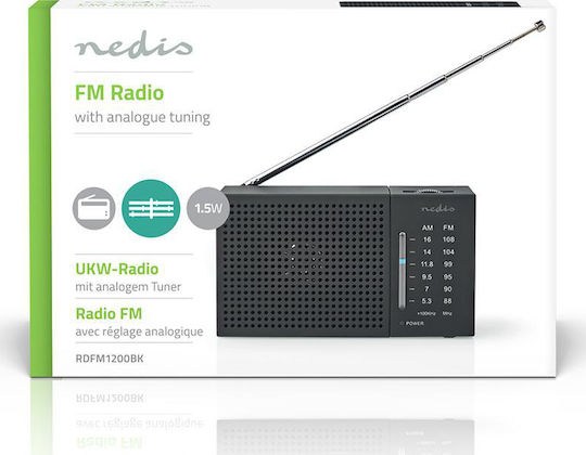 Nedis RDFM1200BK Ραδιοφωνάκι Μπαταρίας Μαύρο