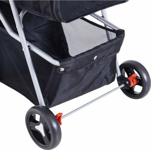 Pawhut Wasserdicht Kinderwagen für Hunde / Katzen bis 15kg Schwarz L77xH47cm. D00-083BK