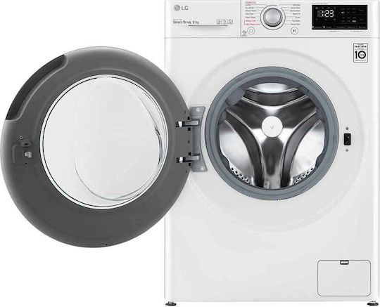 LG Πλυντήριο Ρούχων Inverter Direct Drive 9kg με Τεχνολογία Ατμού 1400 Στροφών F4WV309S3E