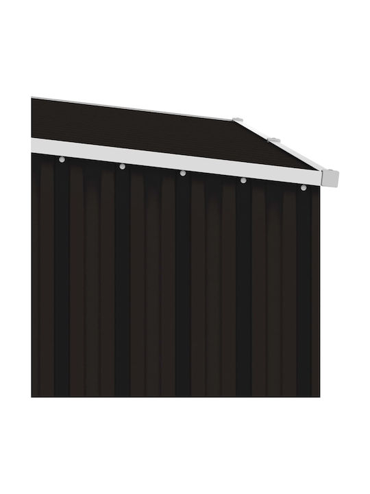 Metallic Anti-corrosion Protection Garden Log Storage Shed Galvanized Brown M2.45xP0.98xH1.59m