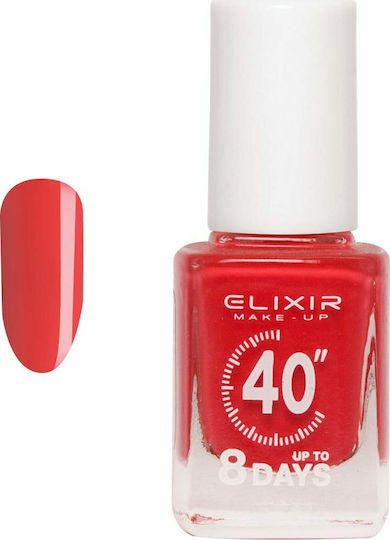 Elixir 40″ До 8 Дни Гланцов Дълготраен Лак За Нокти Бързо Съхнещ 446 Ярък Коралов 13мл