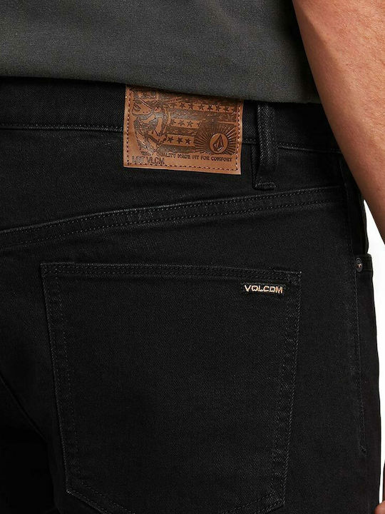 Vorta Ανδρικό Παντελόνι Τζιν Ελαστικό σε Slim Εφαρμογή Μαύρο