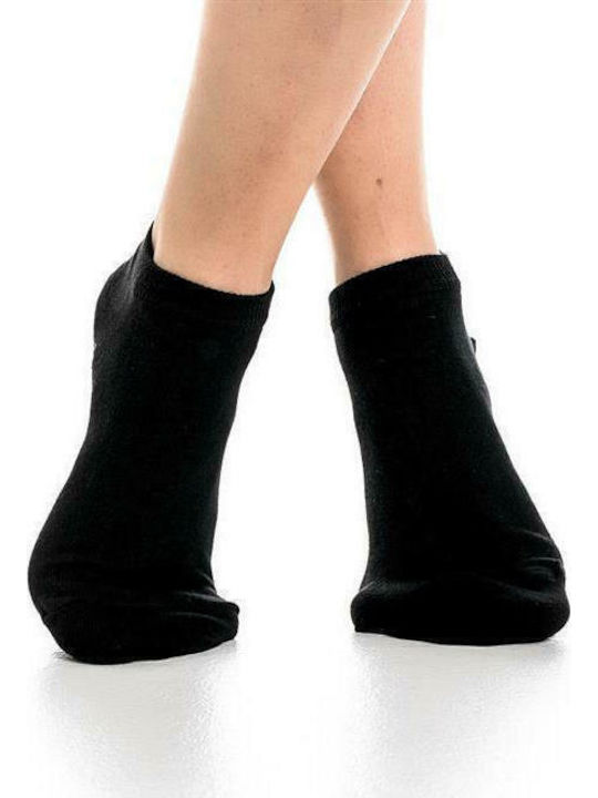 Inizio Damen Einfarbige Socken Schwarz 3Pack
