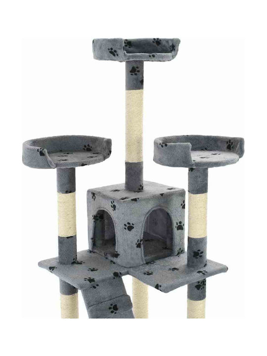 vidaXL Ονυχοδρόμιο Γατόδεντρο Γκρι 5 επιπέδων 50x50x170εκ.