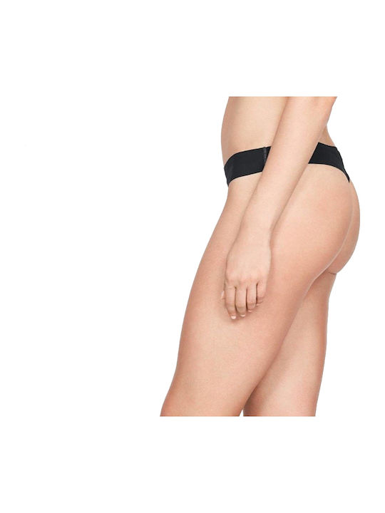 Pure Stretch Γυναικεία String 3Pack χωρίς Ραφές Μαύρα
