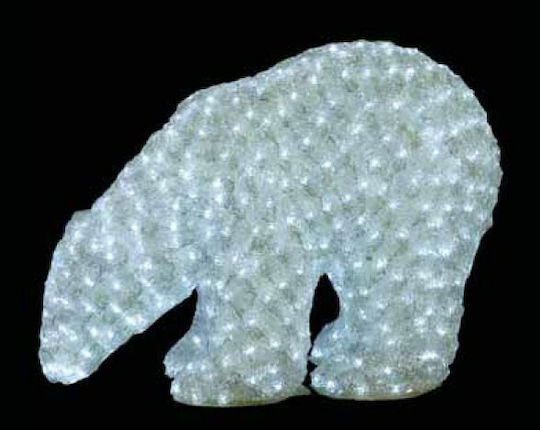 Lianos Illuminated Christmas Plastic Figure Bear White Height 55cm