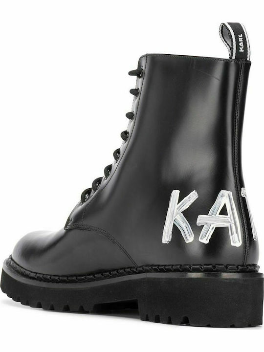 Karl Lagerfeld Кожени Дамски ботуши Черни KL45450-000