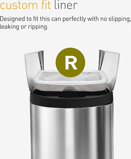 Simplehuman Μεταλλικός Κάδος Απορριμμάτων με Πεντάλ 10lt Inox
