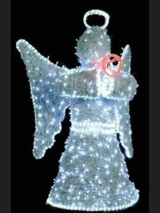 Lianos Illuminated Christmas Plastic Figure Cherub White Length 90cm
