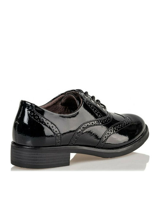 Envie Shoes Γυναικεία Oxfords από Λουστρίνι σε Μαύρο Χρώμα