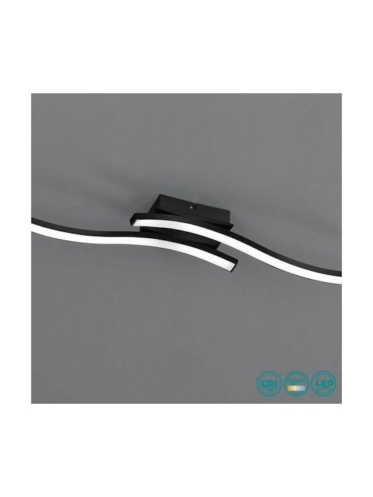 Trio Lighting Route Modern Metall Deckenleuchte mit integriertem LED in Schwarz Farbe 56Stück Matte