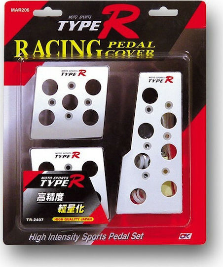 Auto Gs Type R 2407 Pedalsatz Universal Aluminium Silber 3Stück