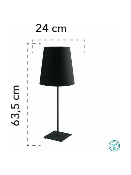 Fan Europe Elvis-L Metal Table Lamp for Socket E27 with Black Shade and Base