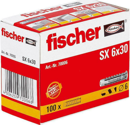fischer Nylon Fixing Dowel SX Oops Plastic 8x40mm
