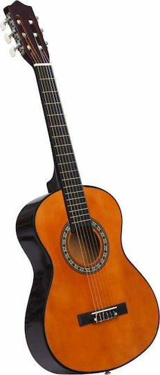 vidaXL Classical Beginner and Kids 34" Kids Classical Guitar 1/2 Set Dark Wood