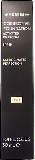 Korres Activated Charcoal Corrective Мус SPF15 ACF1 30мл