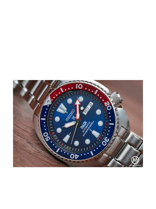 Seiko Prospex Padi Turtle Ρολόι Αυτόματο με Μεταλλικό Μπρασελέ Seiko Prospex Padi Turtle Ρολόι Αυτόματο με Μεταλλικό Μπρασελέ