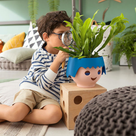 Lechuza Playmobil Ojo Αυτοποτιζόμενη Γλάστρα Πλαστική Μπλε 21x21εκ.