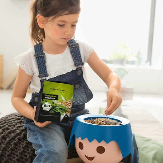 Lechuza Playmobil Ojo Αυτοποτιζόμενη Γλάστρα Πλαστική Μπλε 21x21εκ.