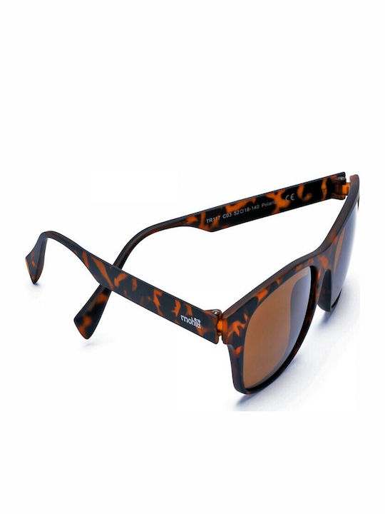 Mohiti In Motion TR117 Women's Sunglasses with Brown Tartaruga Plastic Frame and Brown Polarized Lens