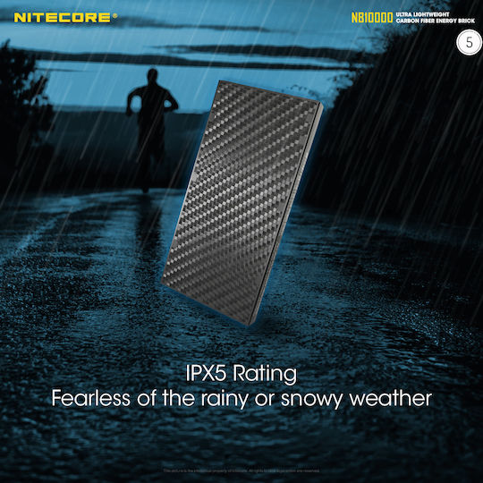 NiteCore NB10000 Power Bank 10000mAh με Θύρα USB-A και Θύρα USB-C Power Delivery / Quick Charge Μαύρο
