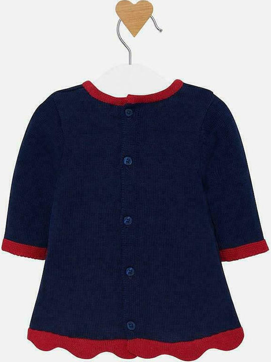 Mayoral Kids Dress Long Sleeve Navy Blue