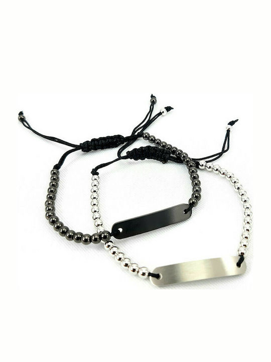 UNISEX STEEL BRACELET WITH IDENTITY BLACK