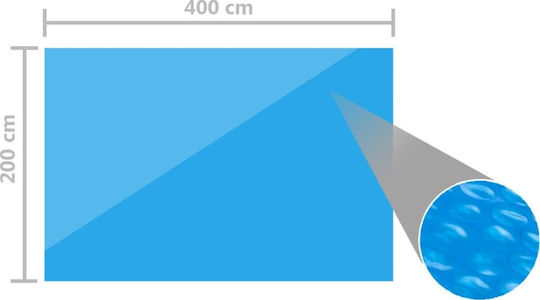 vidaXL Solar Rectangular Pool Cover Blue Pool Cover 400x200 cm made of Polyethylene 400x200cm 1pcs
