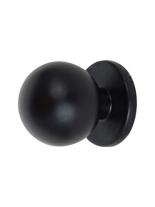 Import Hellas Metallic Furniture Knob 6050 Black Ø20mm