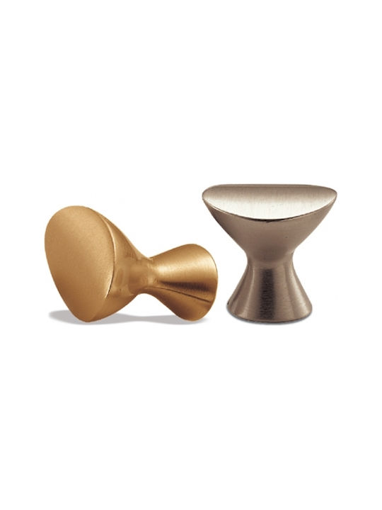 Convex Zamak Furniture Knob 207 Ματ Όρο Ø30mm