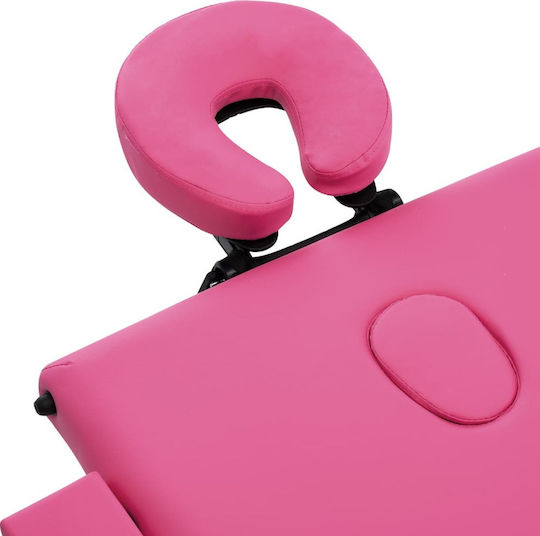vidaXL Aluminum Portable/Folding Pink Massage and Physiotherapy Bed 191x70cm 3 Positions