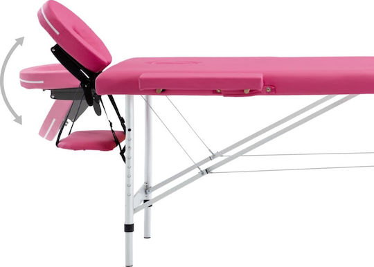 vidaXL Bett Massage und Physiotherapie Rosa aus Aluminium 191x70cm. 2 Positionen