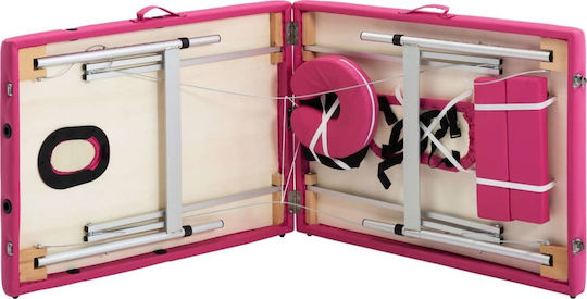 vidaXL Bett Massage und Physiotherapie Rosa aus Aluminium 191x70cm. 2 Positionen