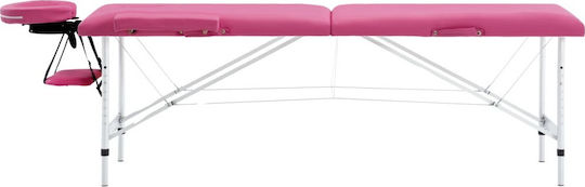vidaXL Bett Massage und Physiotherapie Rosa aus Aluminium 191x70cm. 2 Positionen