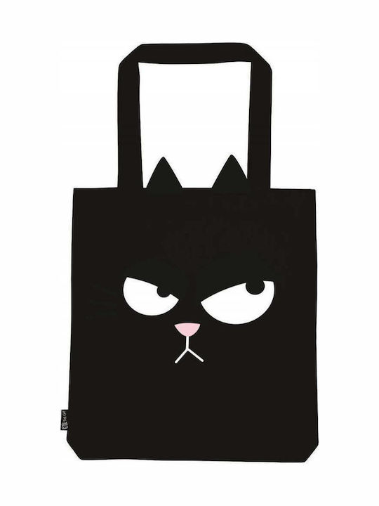 Moses Ed Cat Shopper Catitude Υφασμάτινη Τσάντα για Ψώνια σε Μαύρο χρώμα
