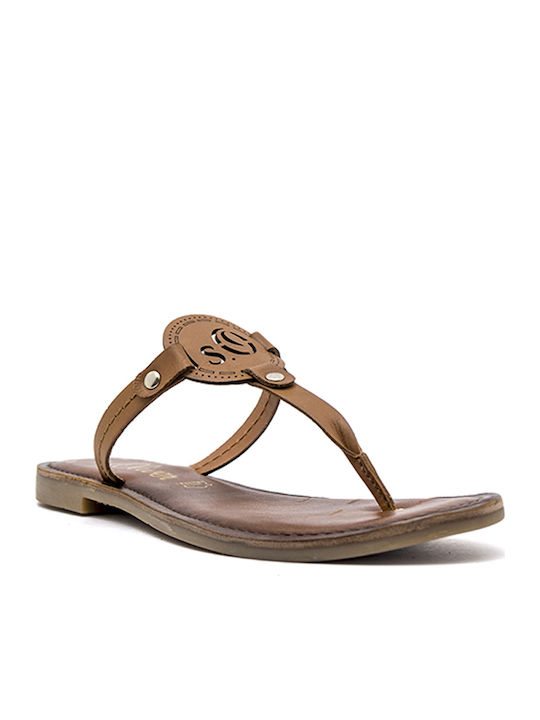 Flache Sandalen für Damen in Tabac Braun Farbe