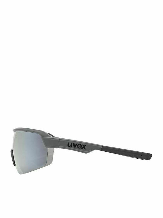 Uvex Sportstyle 227 Sunglasses with Gray Plastic Frame and Silver Mirror Lens S5320665516