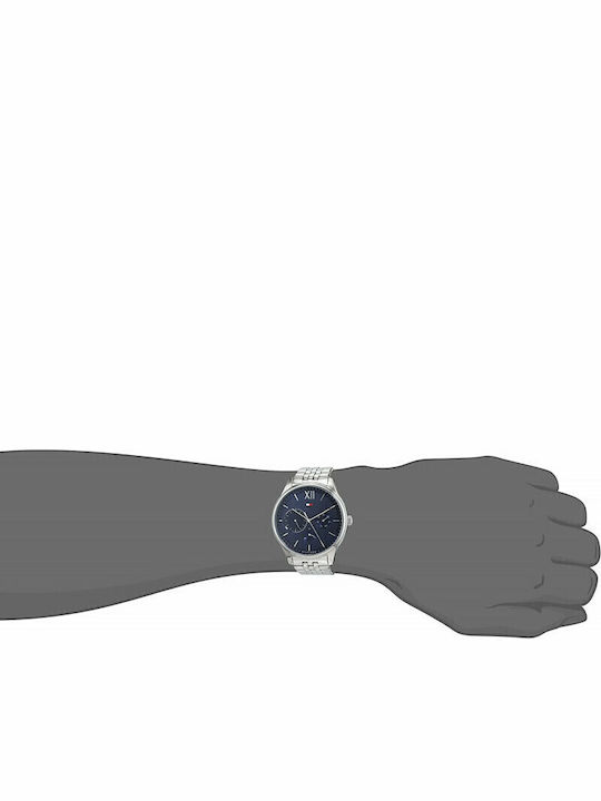 Tommy Hilfiger Damon Men's Watch 44mm Chronograph Battery with Silver Metal Bracelet