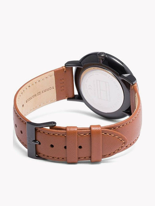Tommy Hilfiger Brooklyn Men's Watch 40mm Chronograph Battery with Brown Leather Strap