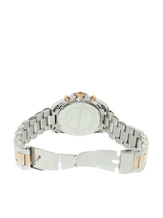 Michael Kors Bradshaw Women's Watch Chronograph with Pink Gold Metal Bracelet