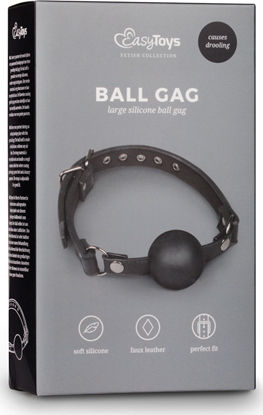 Easytoys Ball Gag With Large Silicone Ball Φίμωτρο σε Μαύρο Χρώμα