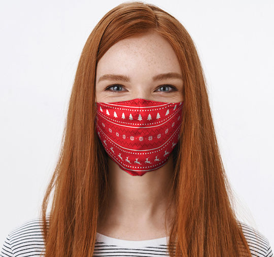 Puckator Christmas Face Covering Red Christmas Jumper Pattern Large 1τμχ