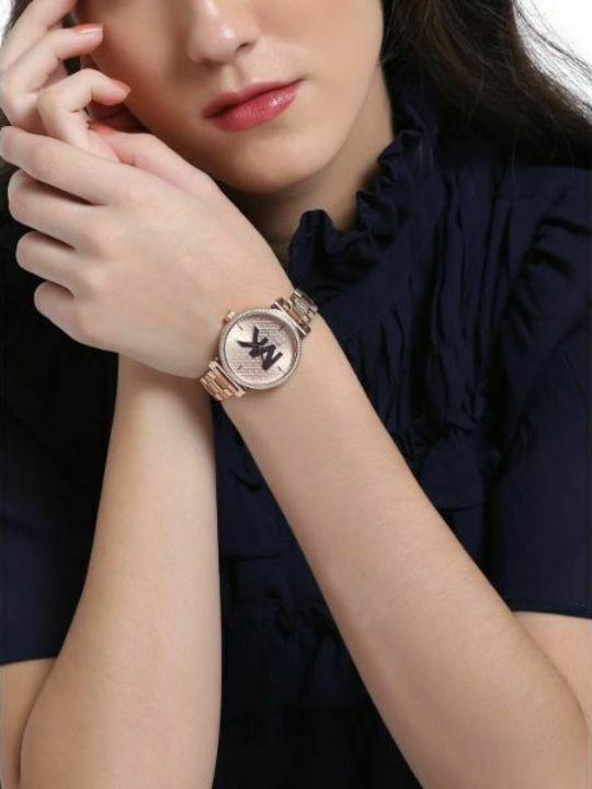Michael Kors Sofie Γυναικείο Ρολόι 36mm Μπαταρίας με Ροζ Χρυσό Μεταλλικό Μπρασελέ