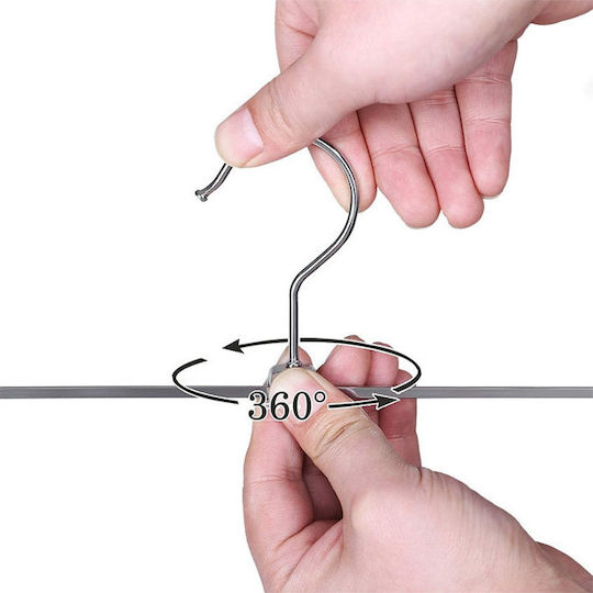 Songmics for Pants / Skirts with Heavy Duty Clips Wardrobe Hanger for Pants Metallic Silver CRI003-20 20pcs