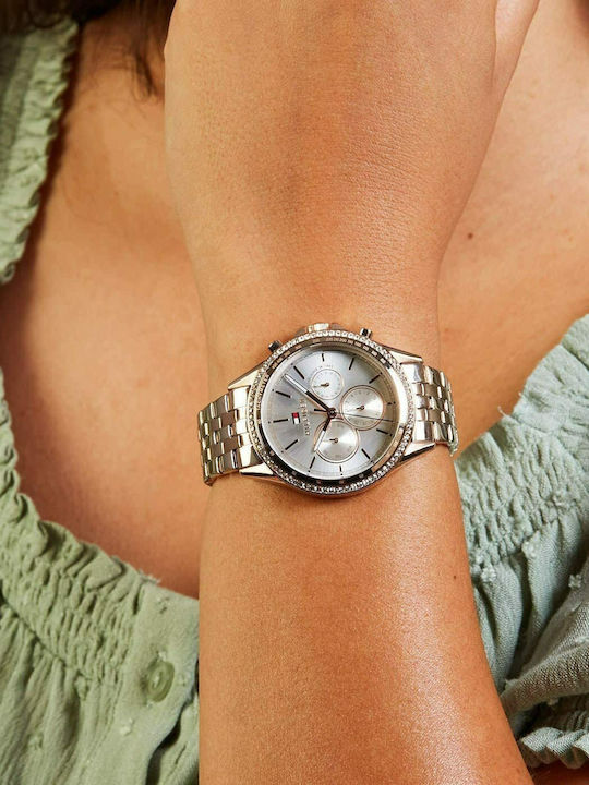Tommy Hilfiger Ari Women's Watch Chronograph with Pink Gold Metal Bracelet
