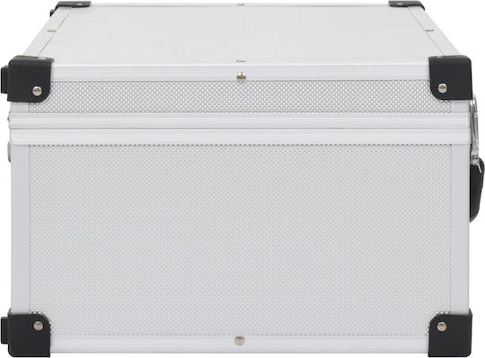 vidaXL Φορητή Θήκη CD & DVD ABS Transportkoffer 60 Silber 60 Fächer