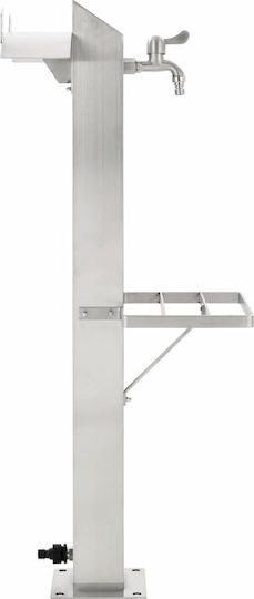 vidaXL Decorative Faucet Garden Stainless Steel Floor Square 95cm 45455